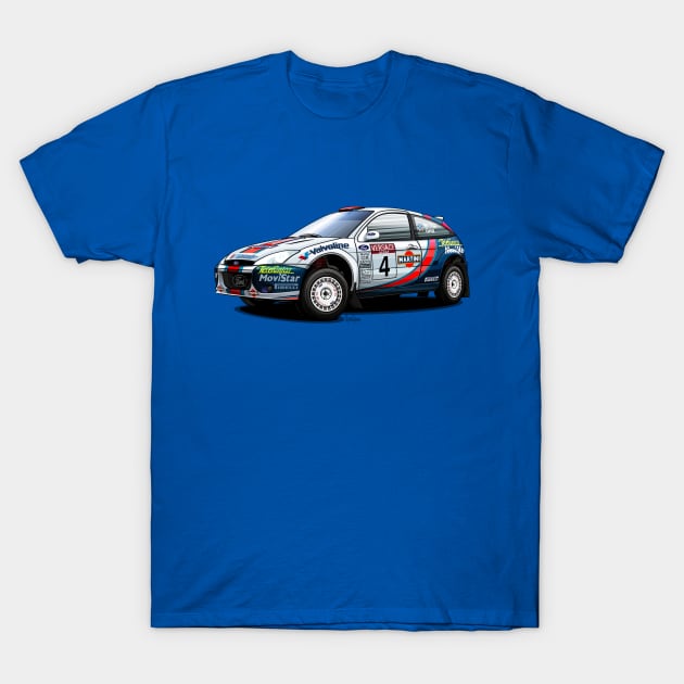 Ford Focus WRC Martini T-Shirt by Mario Ramos Rally Art